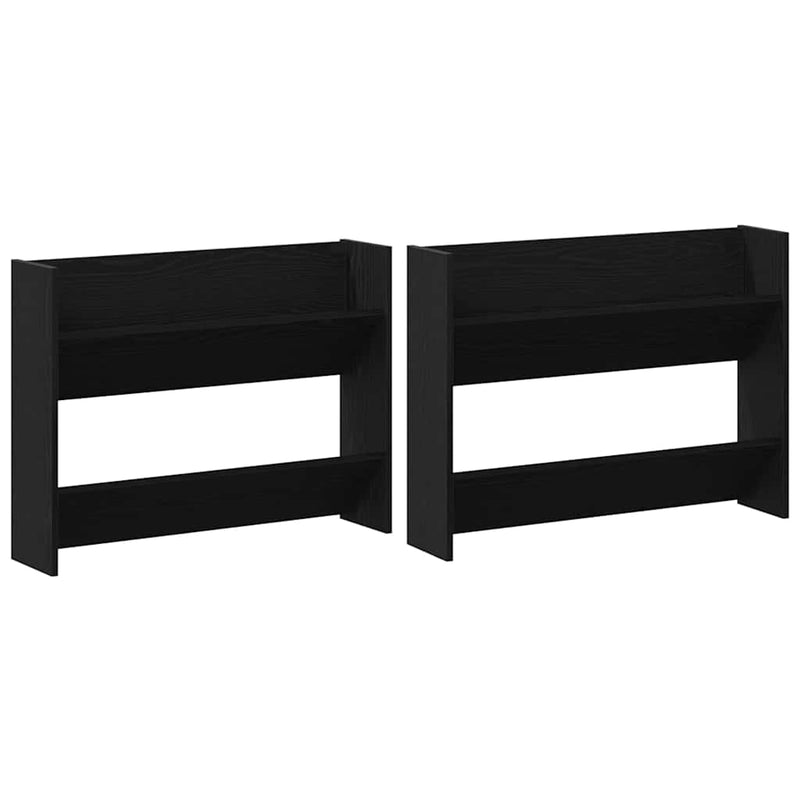 Afbeelding laden in galerijviewer, Vidaxl schoenenkast 2 pcs zwart eiken 85 x 18 x 90 cm bewerkt hout
