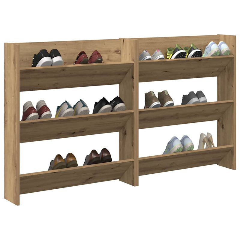 Afbeelding laden in galerijviewer, Vidaxl schoenenkast 2 pcs artisan eiken 85 x 18 x 90 cm bewerkt hout
