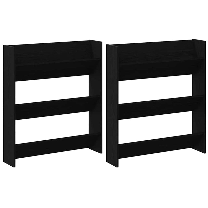 Afbeelding laden in galerijviewer, Vidaxl schoenenkast 2 pcs zwart eiken 85 x 18 x 90 cm bewerkt hout
