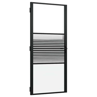 Vidaxl glazen deur gestreept zwart 76 x 3.5 x 201.5 cm aluminium