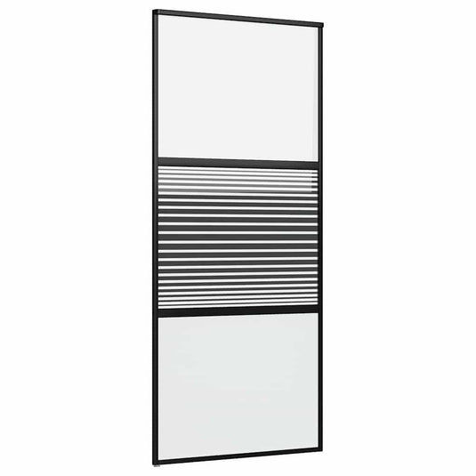 Vidaxl glazen deur gestreept zwart 90 x 2 x 205 cm aluminium