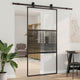 Vidaxl glazen deur 102,5 x 2 x 205 cm aluminium zwart
