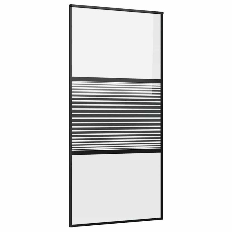 Afbeelding laden in galerijviewer, Vidaxl glazen deur 102,5 x 2 x 205 cm aluminium zwart
