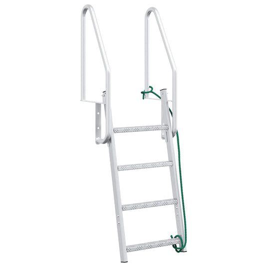 Vidaxl 4-treden haventrap zilver 58 x 77 x 166 cm aluminium