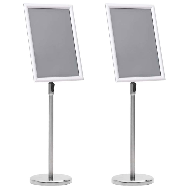 Afbeelding laden in galerijviewer, Vidaxl posterstandaards 2 st 45 x 32,7 x 108 cm aluminium zilver
