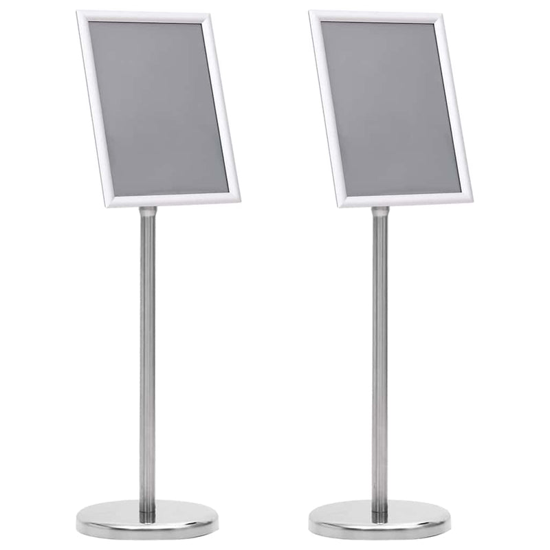 Afbeelding laden in galerijviewer, Vidaxl posterstandaards 2 pcs zilver 32.7 x 24 x 108 cm aluminium
