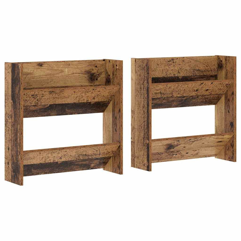 Afbeelding laden in galerijviewer, Vidaxl schoenenkast 2 pcs oudhout 60 x 18 x 60 cm bewerkt hout
