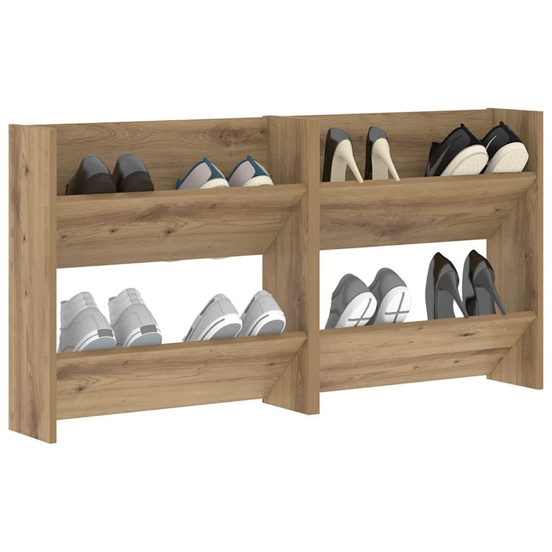 Afbeelding laden in galerijviewer, Vidaxl schoenenkast 2 pcs artisan eiken 60 x 18 x 60 cm bewerkt hout
