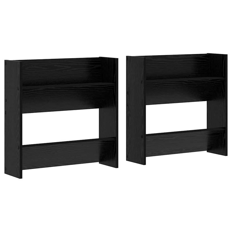 Afbeelding laden in galerijviewer, Vidaxl schoenenkast 2 pcs zwart eiken 60 x 18 x 60 cm bewerkt hout
