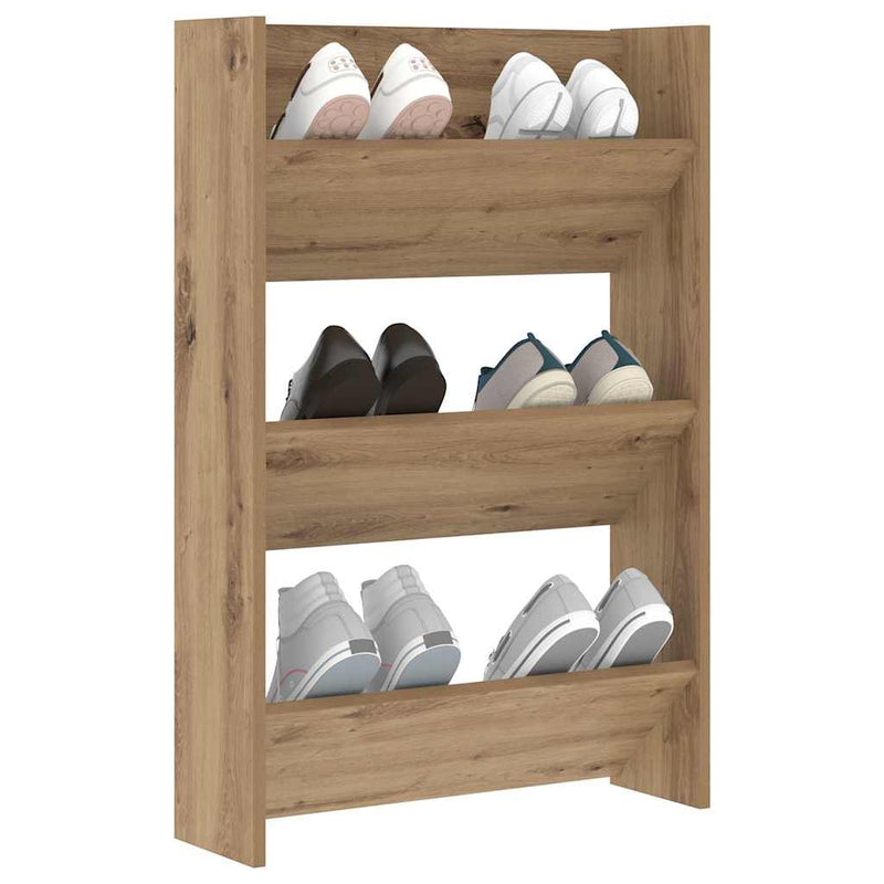 Afbeelding laden in galerijviewer, Vidaxl schoenenkast artisan eiken 60 x 18 x 90 cm bewerkt hout
