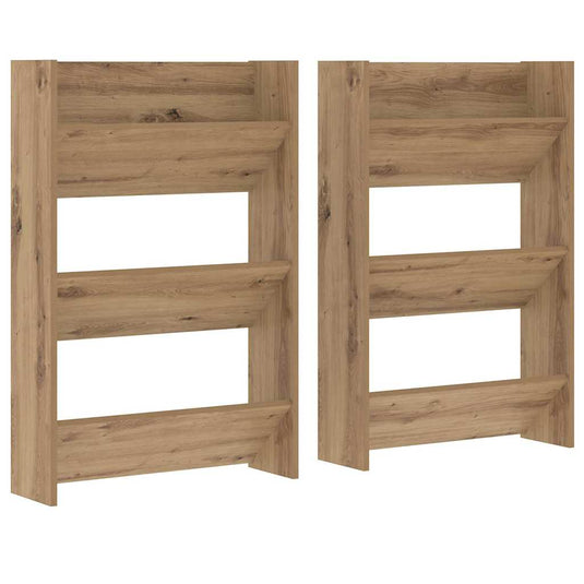 Vidaxl schoenenkast 2 pcs artisan eiken 60 x 18 x 90 cm bewerkt hout