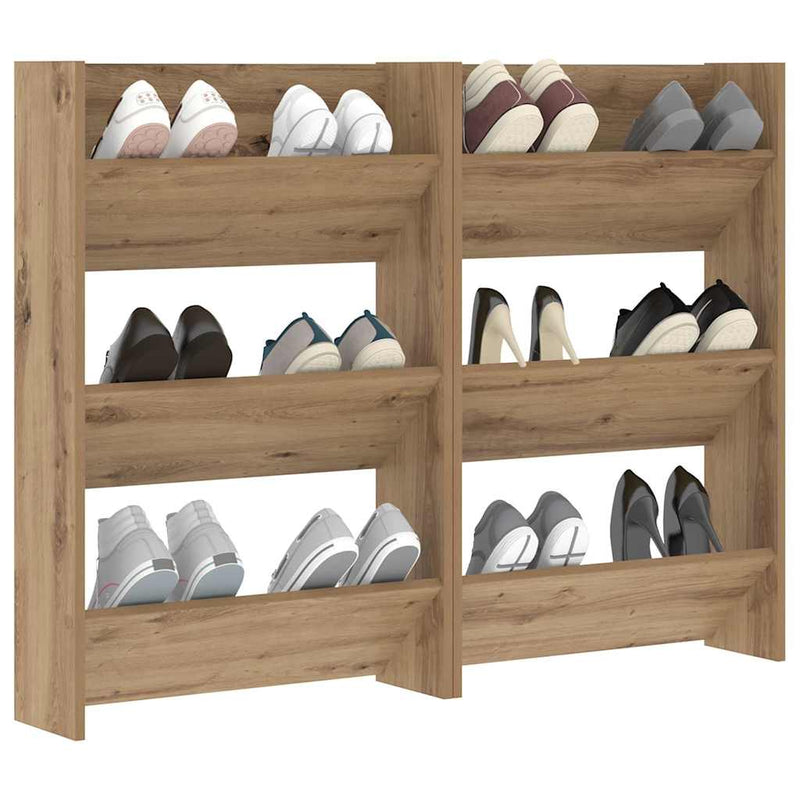 Afbeelding laden in galerijviewer, Vidaxl schoenenkast 2 pcs artisan eiken 60 x 18 x 90 cm bewerkt hout
