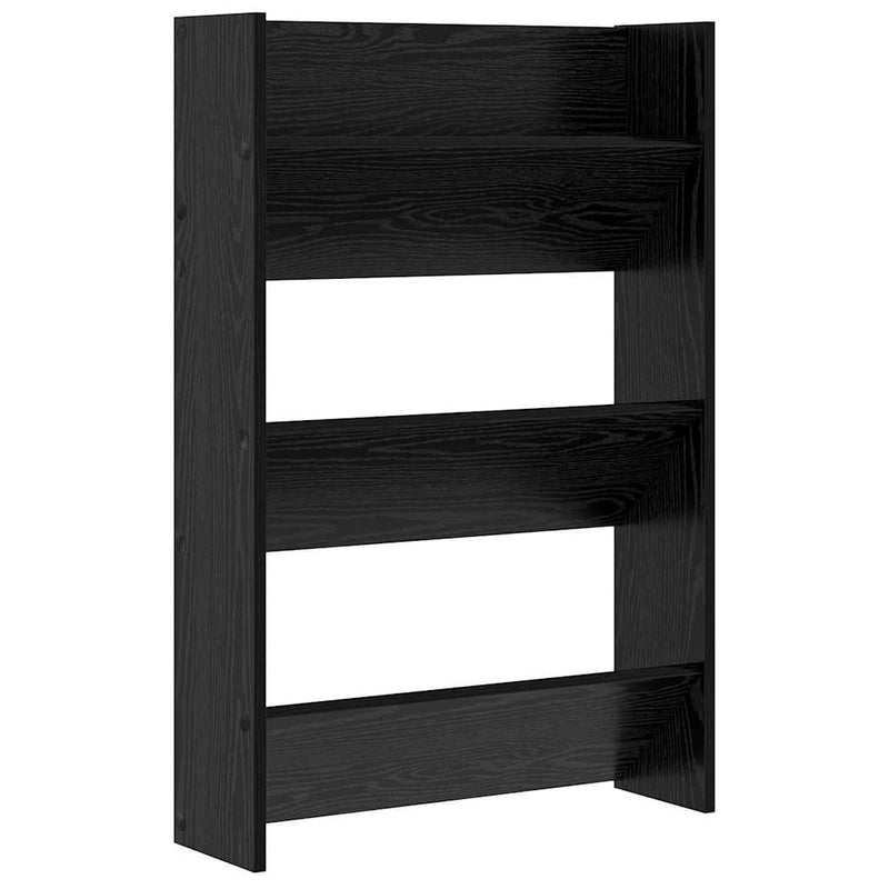 Afbeelding laden in galerijviewer, Vidaxl schoenenkast met plank zwart eiken 60 x 18 x 90 cm bewerkt hout
