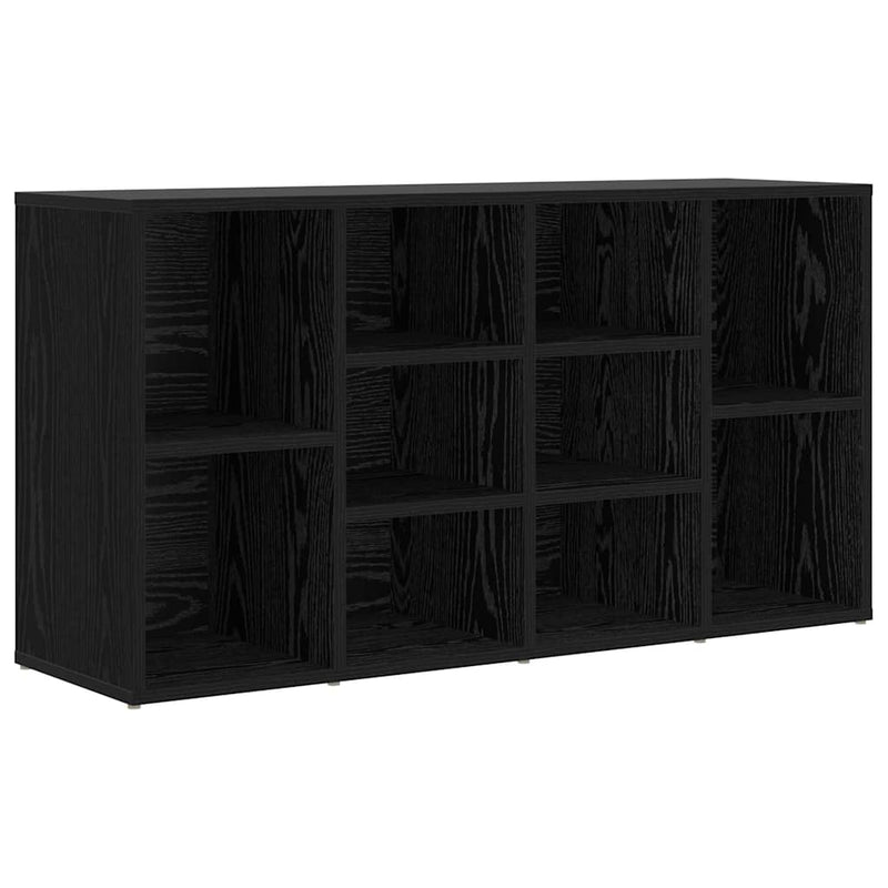 Afbeelding laden in galerijviewer, Vidaxl schoenenbank zwart eiken 103 x 30 x 54,5 cm bewerkt hout
