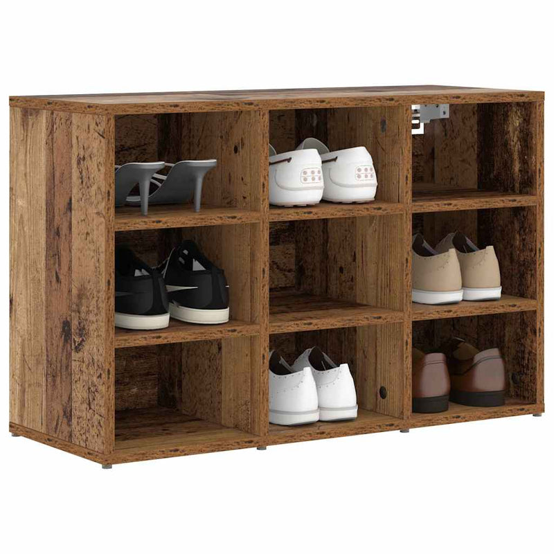 Afbeelding laden in galerijviewer, Vidaxl schoenenkast met plank oudhout 77,5 x 30 x 51 cm bewerkt hout
