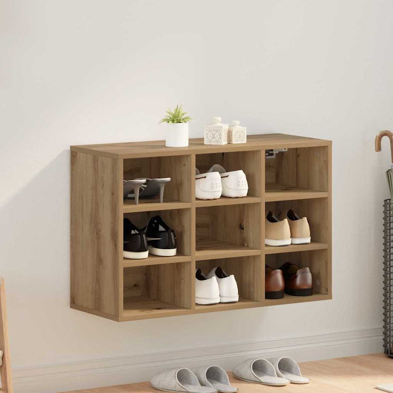 Afbeelding laden in galerijviewer, Vidaxl schoenenkast artisan eiken 77,5 x 30 x 51 cm bewerkt hout
