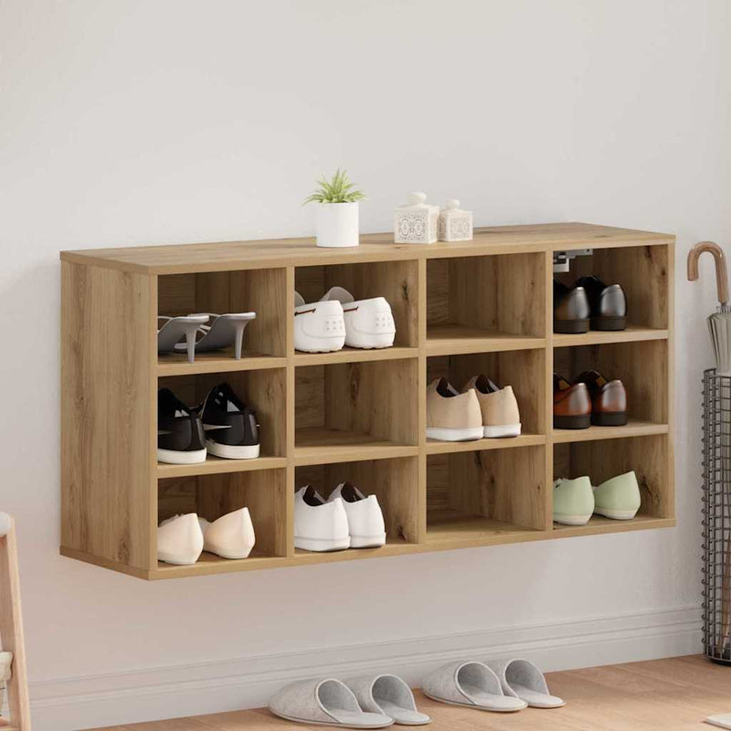 Afbeelding laden in galerijviewer, Vidaxl schoenenkast artisan eiken 103 x 30 x 51 cm bewerkt hout
