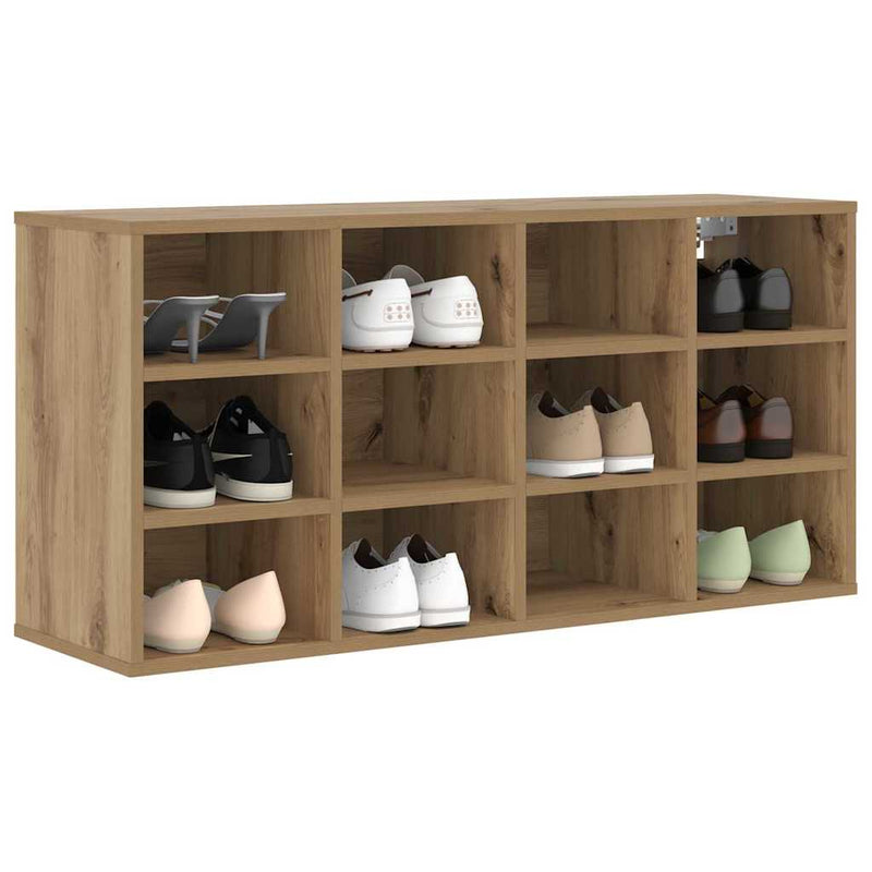 Afbeelding laden in galerijviewer, Vidaxl schoenenkast artisan eiken 103 x 30 x 51 cm bewerkt hout
