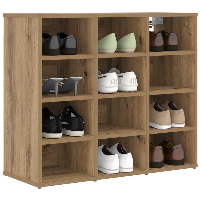 Afbeelding laden in galerijviewer, Vidaxl schoenenkast artisan eiken 77,5 x 30 x 67 cm bewerkt hout
