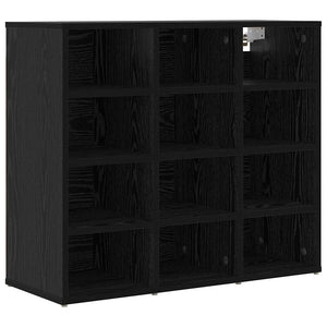 Vidaxl schoenenkast zwart eiken 77,5 x 30 x 67 cm bewerkt hout