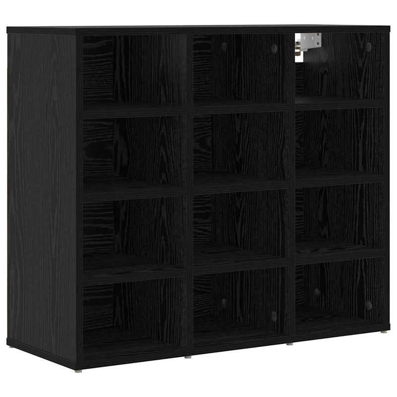 Afbeelding laden in galerijviewer, Vidaxl schoenenkast zwart eiken 77,5 x 30 x 67 cm bewerkt hout
