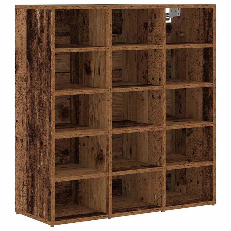 Afbeelding laden in galerijviewer, Vidaxl schoenenkast met plank oudhout 77,5 x 30 x 83,5 cm bewerkt hout
