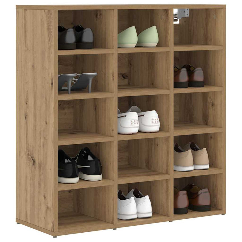 Afbeelding laden in galerijviewer, Vidaxl schoenenkast artisan eiken 77,5 x 30 x 83,5 cm bewerkt hout
