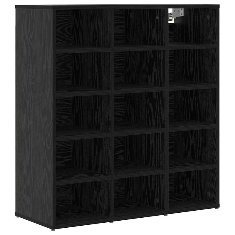 Afbeelding laden in galerijviewer, Vidaxl schoenenkast zwart eiken 77,5 x 30 x 83,5 cm bewerkt hout
