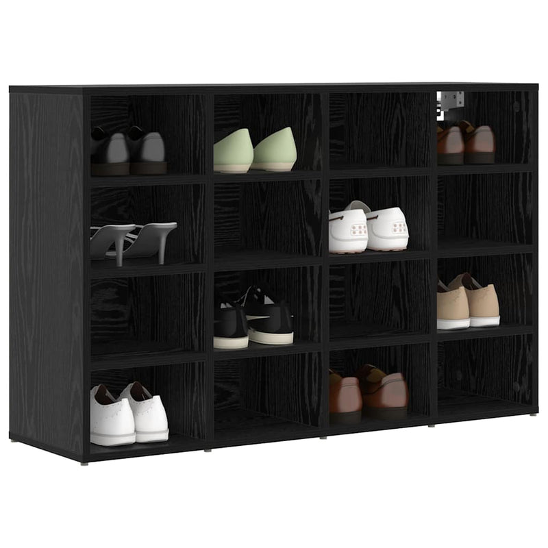 Afbeelding laden in galerijviewer, Vidaxl schoenenkast zwart eiken 103 x 30 x 67 cm bewerkt hout
