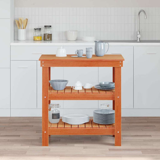 Vidaxl werkbank wasbruin 78,5 x 50 x 80 cm massief grenenhout