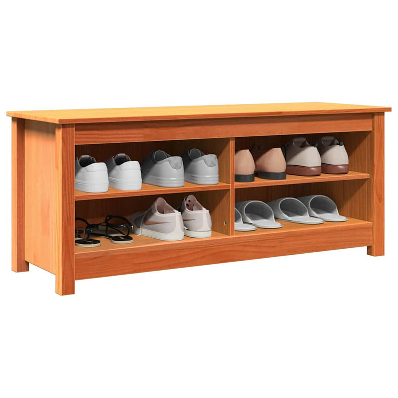 Afbeelding laden in galerijviewer, Vidaxl opslagbank wasbruin 110 x 38 x 45,5 cm massief grenenhout
