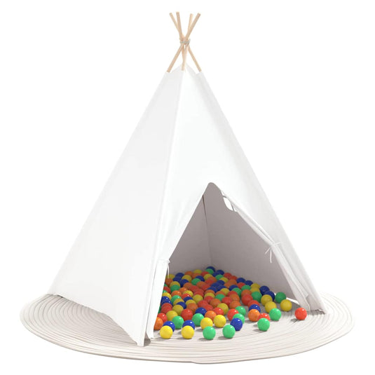 Vidaxl teepee tent wit 120 x 120 x 150 cm stof en plastic