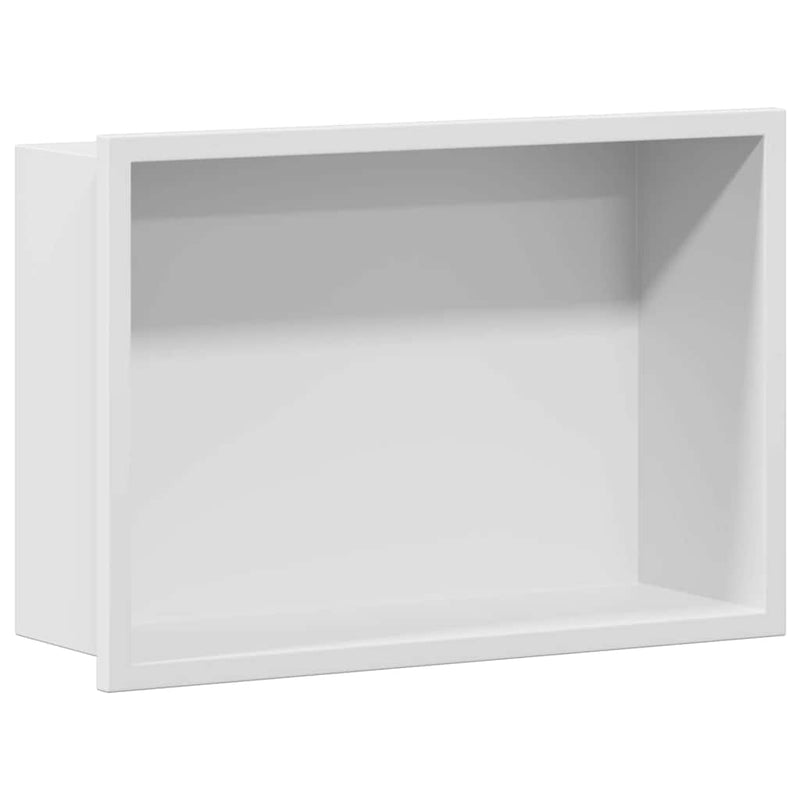 Afbeelding laden in galerijviewer, Vidaxl douche niche wit 30 x 20 x 9,5 cm roestvrij staal
