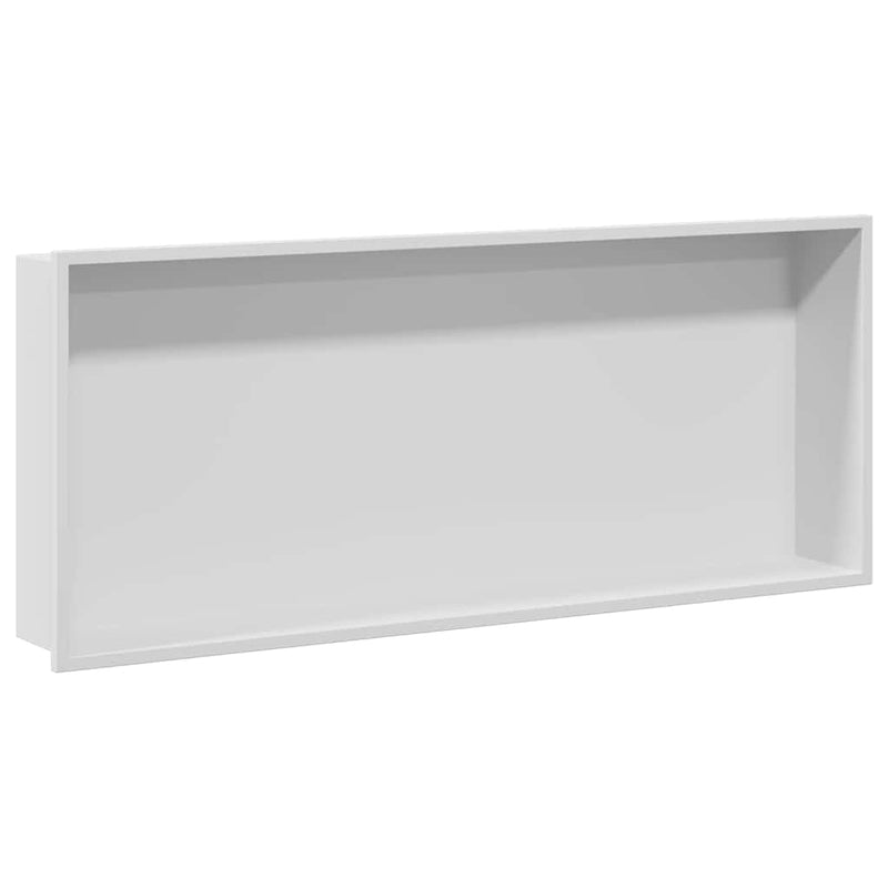Afbeelding laden in galerijviewer, Vidaxl douche niche wit 75 x 30 x 9,5 cm roestvrij staal
