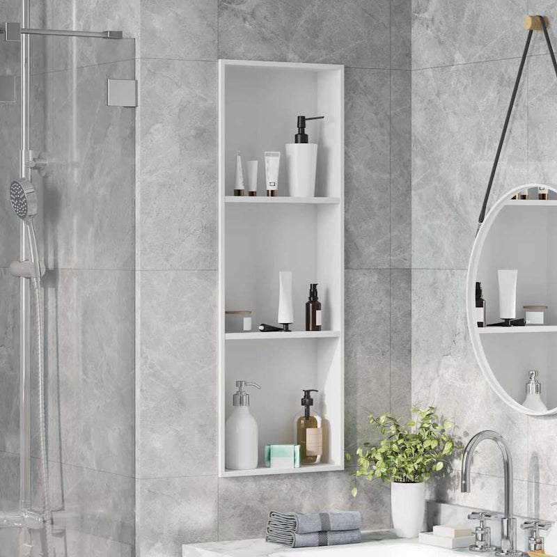 Afbeelding laden in galerijviewer, Vidaxl douche niche wit 90 x 30 x 9,5 cm roestvrij staal

