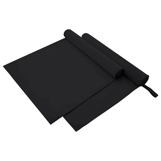 Vidaxl sporthanddoeken 2 st zwart 180 x 90 cm polyester en polyamide