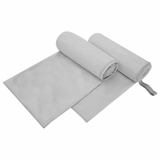Vidaxl sporthanddoeken 2 st grijs 200 x 100 cm polyester en polyamide