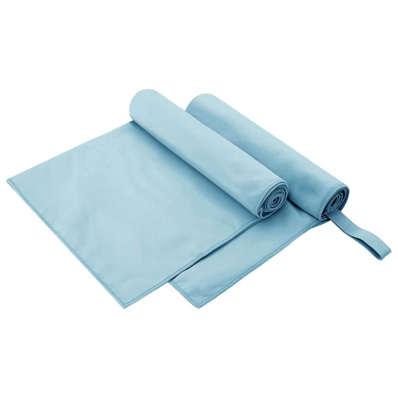 Afbeelding laden in galerijviewer, Vidaxl sporthanddoeken 2 st blauw 100 x 50 cm polyester en polyamide
