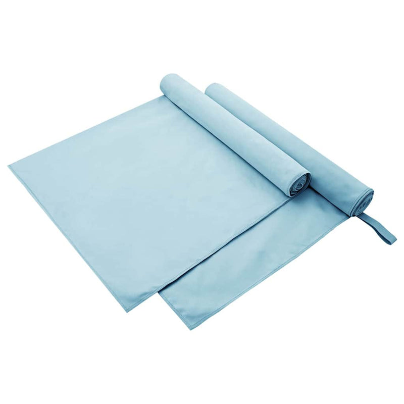 Afbeelding laden in galerijviewer, Vidaxl sporthanddoeken 2 pcs blauw 180 x 90 cm polyester en polyamide
