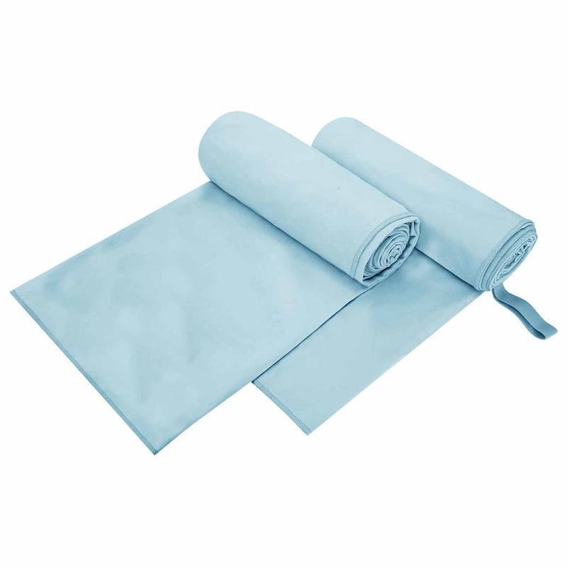 Afbeelding laden in galerijviewer, Vidaxl sporthanddoeken 2 st blauw 200 x 100 cm polyester en polyamide
