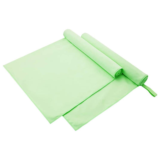 Vidaxl sporthanddoeken 2 st groen 180 x 90 cm polyester en polyamide