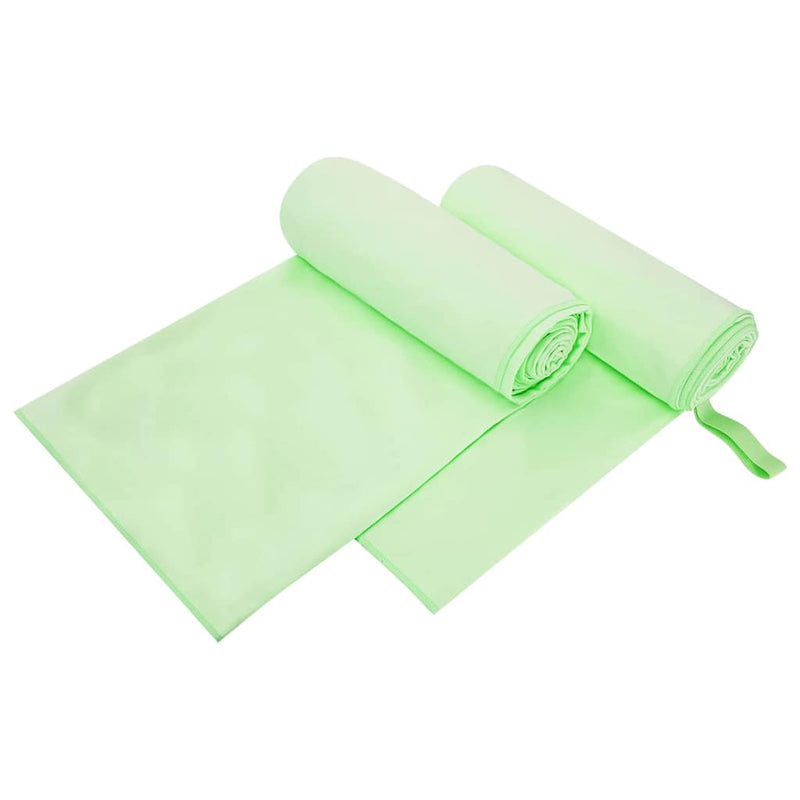 Afbeelding laden in galerijviewer, Vidaxl sporthanddoeken 2 pcs groen 200 x 100 cm polyester en polyamide
