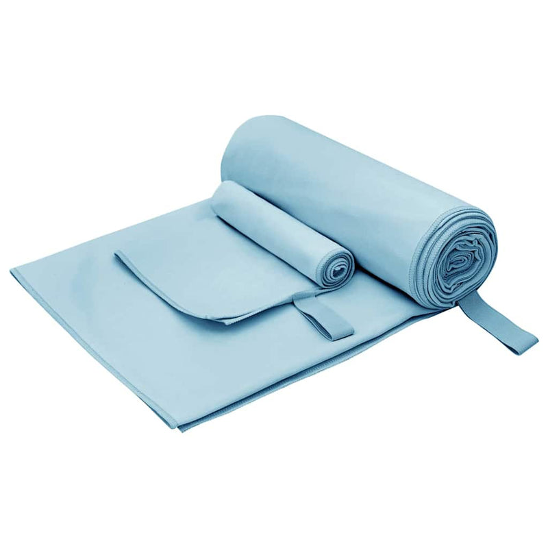 Afbeelding laden in galerijviewer, Vidaxl set van sporthanddoeken 2 pcs blauw stof
