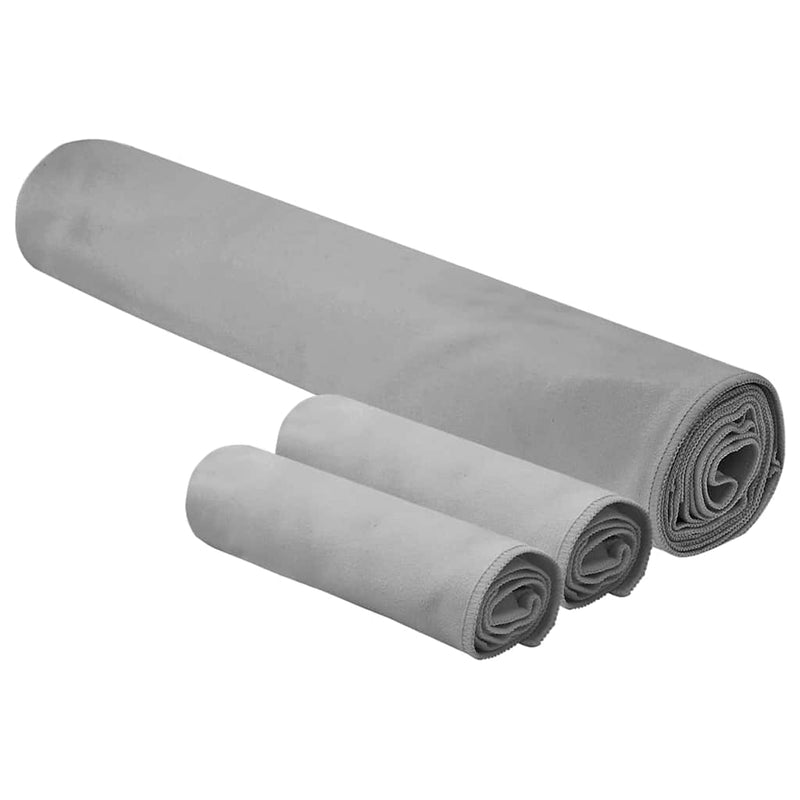 Afbeelding laden in galerijviewer, Vidaxl set van sporthanddoeken 3 pcs donkergrijs
