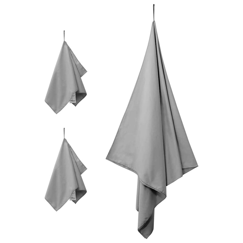 Afbeelding laden in galerijviewer, Vidaxl set van sporthanddoeken 3 pcs donkergrijs
