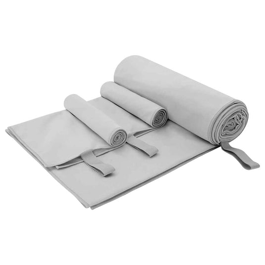 Vidaxl set van sporthanddoeken 3 st grijs 210 x 100 cm