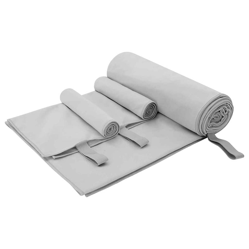 Afbeelding laden in galerijviewer, Vidaxl set van sporthanddoeken 3 pcs grijs polyester en polyamide

