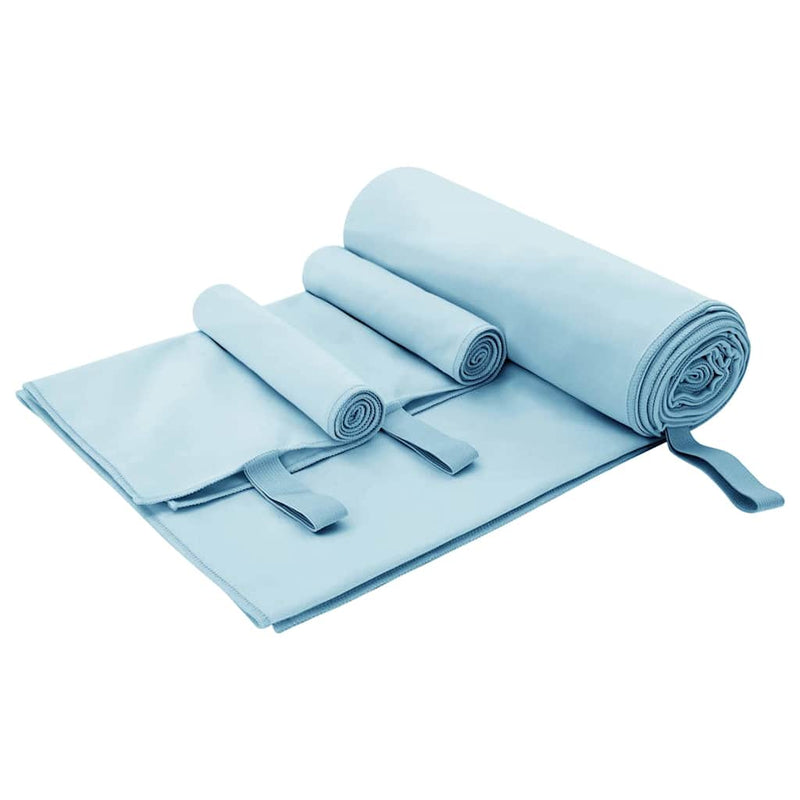 Afbeelding laden in galerijviewer, Vidaxl set van sporthanddoeken 3 pcs blauw polyester en polyamide
