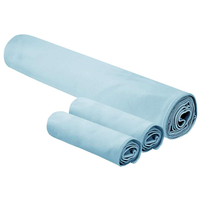 Afbeelding laden in galerijviewer, Vidaxl set van sporthanddoeken 3 pcs blauw polyester en polyamide

