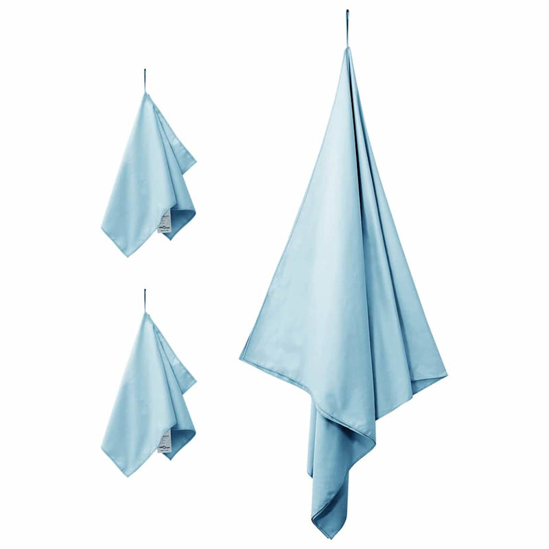 Afbeelding laden in galerijviewer, Vidaxl set van sporthanddoeken 3 pcs blauw polyester en polyamide
